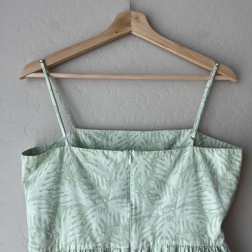 Coco Shop Nicole Dress Breadfruit Sage Green Cotton Sleeveless Maxi Dress Size M - Picture 9 of 12